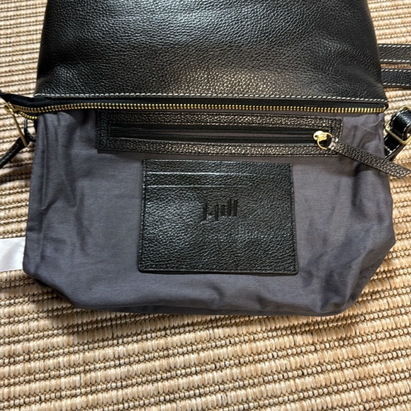J Jill Do-It-All Crossbody Black Pebble Leather Purse - Picture 8 of 17